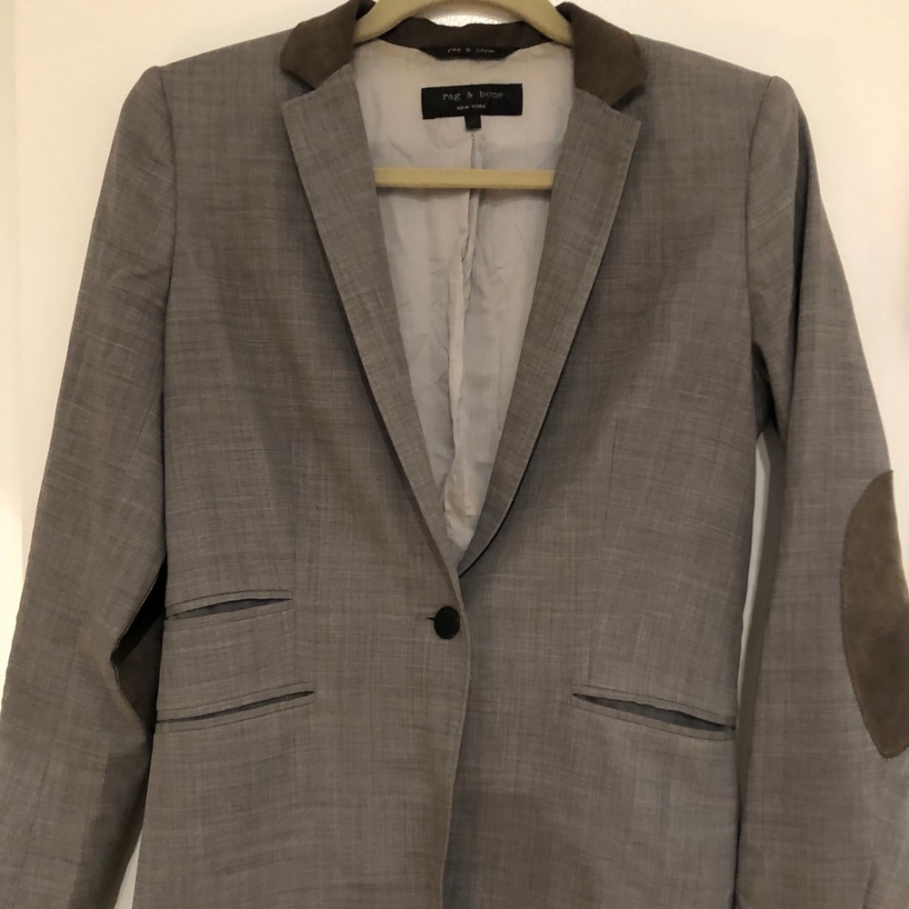 Rag & Bone suede elbow patch blazer
